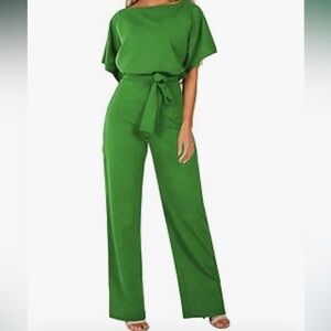 Green short sleeve jumpsuit size medium